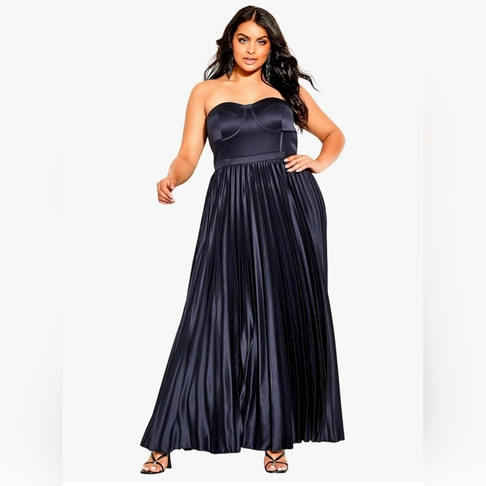 City Chic Midnight Blue/Navy Strapless Gown